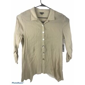 NWT New Directions Womens Large‎ Long Sleeve Button Up Blouse
